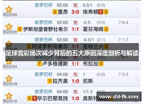 足球竞彩场次减少背后的五大原因深度剖析与解读