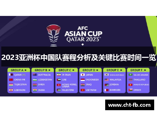 2023亚洲杯中国队赛程分析及关键比赛时间一览