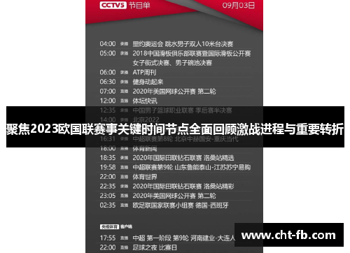 聚焦2023欧国联赛事关键时间节点全面回顾激战进程与重要转折