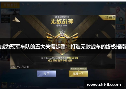 成为冠军车队的五大关键步骤：打造无敌战车的终极指南